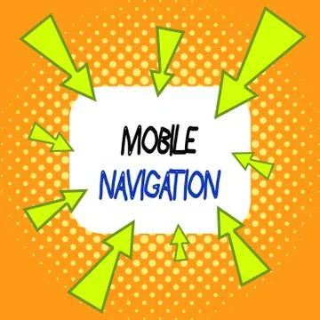 Handwriting text writing Mobile Navigation. Concept meaning graphical user 库存插图
