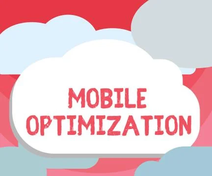 Handwriting text writing Mobile Optimization. Concept meaning Site Content Stock Illustration