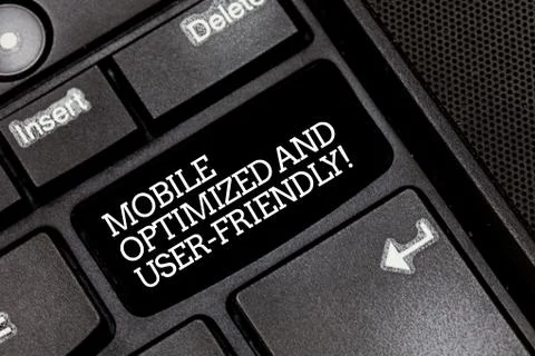 Handwriting text writing Mobile Optimized And User Friendly. Concept meaning Fotos Stock