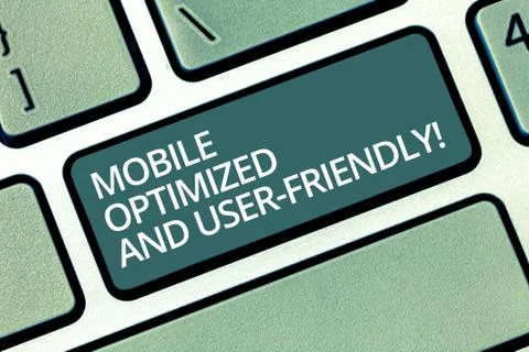 Handwriting text writing Mobile Optimized And User Friendly. Concept meaning Stock-Fotos