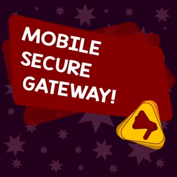 Handwriting text writing Mobile Secure Gateway. Concept meaning Securing devices Stock Illustration
