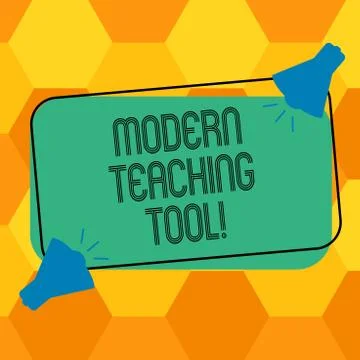 Handwriting text writing Modern Teaching Tool. Concept meaning Using technology Stock Illustration