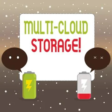 Handwriting text writing Multi Cloud Storage. Concept meaning use of multiple Illustrazione stock