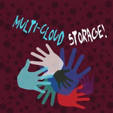 Handwriting text writing Multi Cloud Storage. Concept meaning use of multiple Illustrazione stock