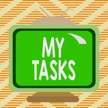 Handwriting text writing My Tasks. Concept meaning assigned piece of work often Stock Illustration