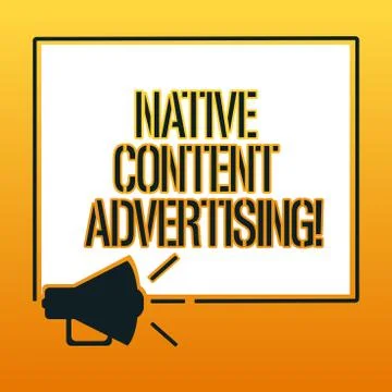 Handwriting text writing Native Content Advertising. Concept meaning Ad Stock Illustration