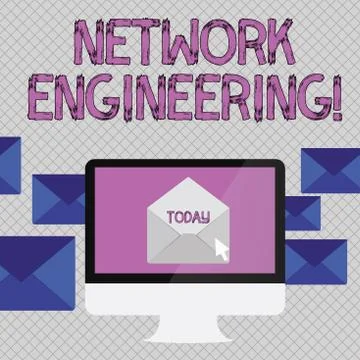 Handwriting text writing Network Engineering. Concept meaning field concerned Illustrazione stock