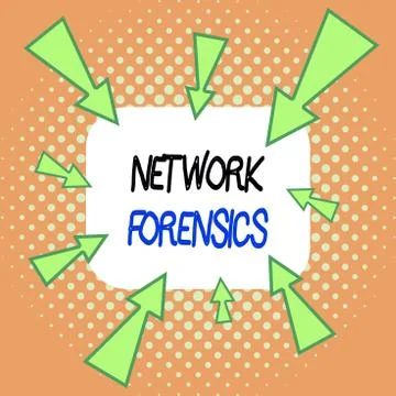 Handwriting text writing Network Forensics. Concept meaning monitoring and Stock Illustration