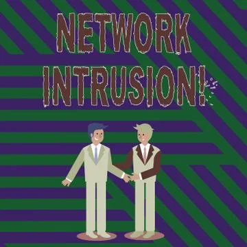 Handwriting text writing Network Intrusion. Concept meaning device or software Ilustração Stock