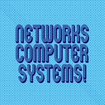 Handwriting text writing Networks Computer Systems. Concept meaning Devices link Stock Illustration