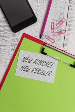 Handwriting text writing New Mindset New Results. Concept meaning obstacles are Stock Photos