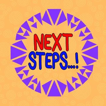 Handwriting text writing Next Steps. Concept meaning something you do after you Stockillustratie