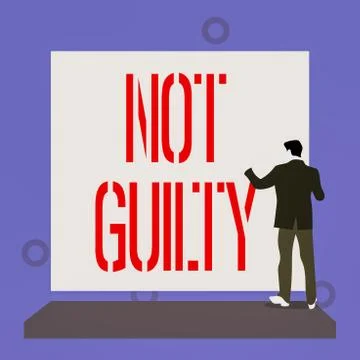 Handwriting text writing Not Guilty. Concept meaning someone is innocent didnt Stock-Illustration