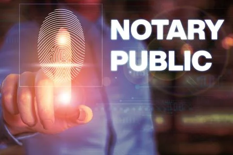 Handwriting text writing Notary Public. Concept meaning Legality Documentation Stock Photos