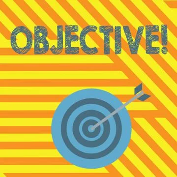 Handwriting text writing Objective. Concept meaning Goal planned to be achieved Stock Illustration