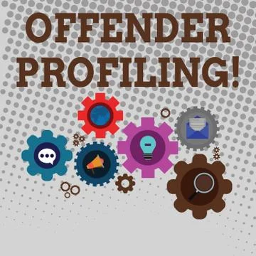 Handwriting text writing Offender Profiling. Concept meaning Develop profiles 库存插图