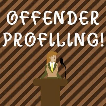 Handwriting text writing Offender Profiling. Concept meaning Develop profiles 스톡 일러스트