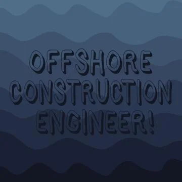 Handwriting text writing Offshore Construction Engineer. Concept meaning Oversee Stock Illustration