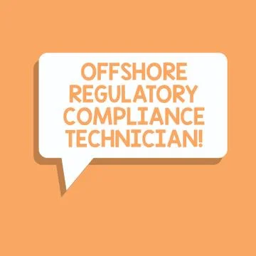 Handwriting text writing Offshore Regulatory Compliance Technician. Concept Stock Illustration