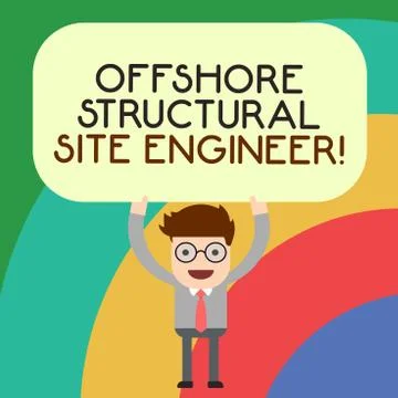 Handwriting text writing Offshore Structural Site Engineer. Concept meaning Oil Stock Illustration
