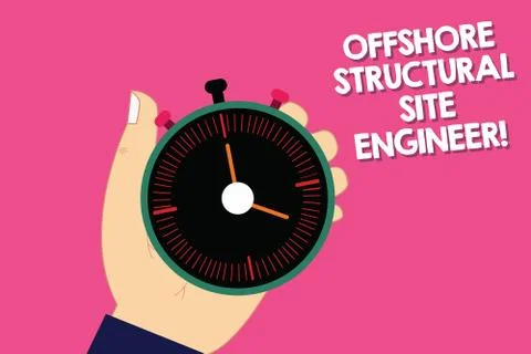 Handwriting text writing Offshore Structural Site Engineer. Concept meaning Oil Stock Illustration
