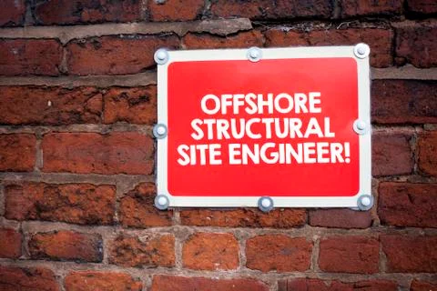 Handwriting text writing Offshore Structural Site Engineer. Concept meaning Oil Stock Photos