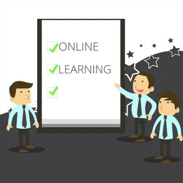 Handwriting text writing Online Learning. Concept meaning Larning with the Stockillustratie