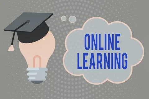 Handwriting text writing Online Learning. Concept meaning taking a course that Stockillustratie