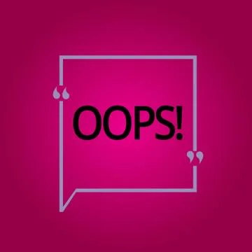 Handwriting text writing Oops. Concept meaning used to show recognition of Illustrazione stock