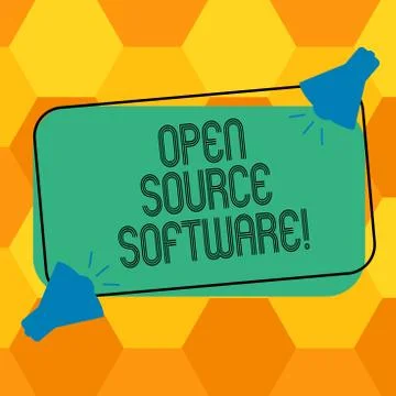 Handwriting text writing Open Source Software. Concept meaning software with Stock Illustration