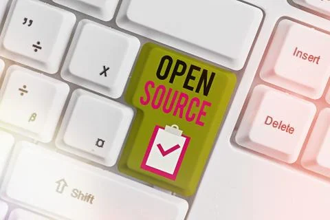 Handwriting text writing Open Source. Concept meaning contains the source code Stock Photos
