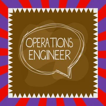 Handwriting text writing Operations Engineer. Concept meaning analyze and design Illustrazione stock
