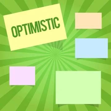Handwriting text writing Optimistic. Concept meaning Hopeful and confident about Stock Illustration