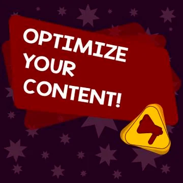 Handwriting text writing Optimize Your Content. Concept meaning process of Illustrazione stock