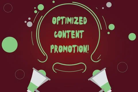 Handwriting text writing Optimized Content Promotion. Concept meaning making Stock Illustration