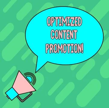 Handwriting text writing Optimized Content Promotion. Concept meaning making Stock Illustration