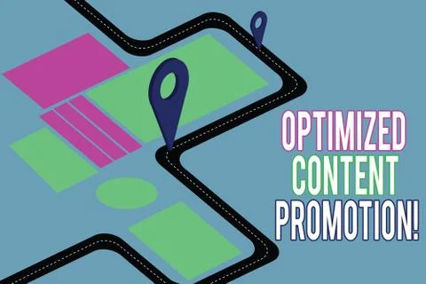 Handwriting text writing Optimized Content Promotion. Concept meaning making Illustrazione stock