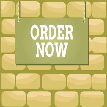 Handwriting text writing Order Now. Concept meaning confirmed request by one 库存插图