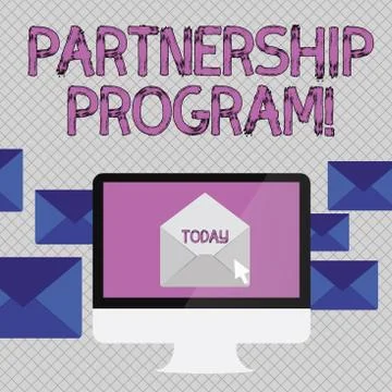Handwriting text writing Partnership Program. Concept meaning selling the vendor Ilustración de archivo