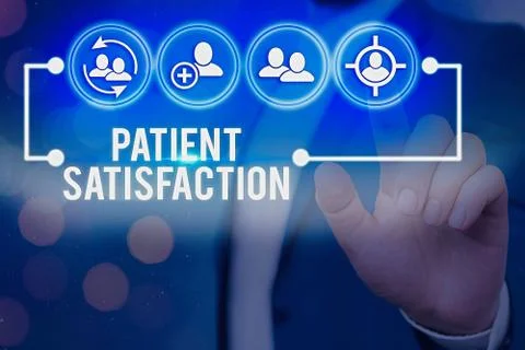 Handwriting text writing Patient Satisfaction. Concept meaning the extent to Stock Photos