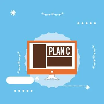 Handwriting text writing Plan C. Concept meaning ones last Backup strategy Illustrazione stock