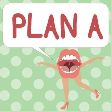 Handwriting text writing Plan A. Concept meaning ones original plan or strategy 스톡 일러스트