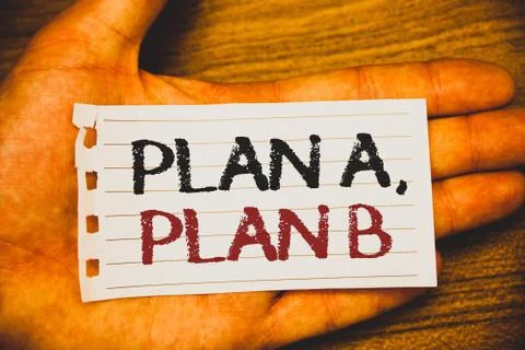 Handwriting text writing Plan A, Plan B. Concept meaning Strategic Solutions  Stock Photos