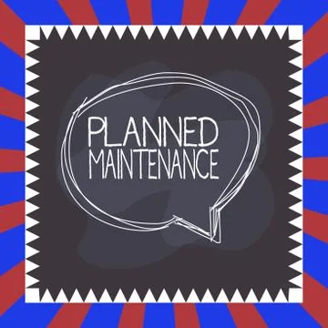 Handwriting text writing Planned Maintenance. Concept meaning reventive Stock Illustration