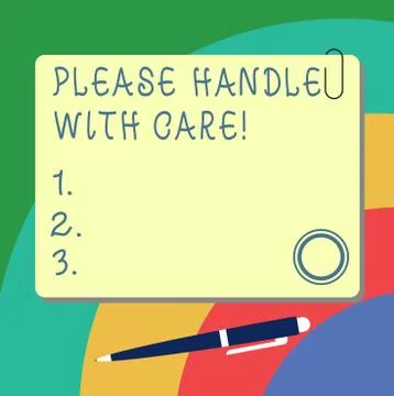 Handwriting text writing Please Handle With Care. Concept meaning Fragile be Illustration