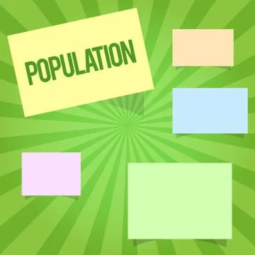 Handwriting text writing Population. Concept meaning All the inhabitants of a Stock Illustration