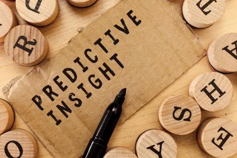 Handwriting text writing Predictive Insight. Concept meaning Proactive Fault Stockfoto's