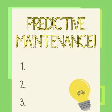 Handwriting text writing Predictive Maintenance. Concept meaning maintenance Stock Illustration
