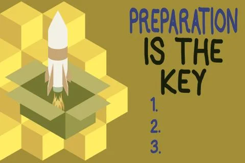 Handwriting text writing Preparation Is The Key. Concept meaning action of Illustrazione stock
