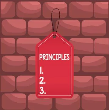 Handwriting text writing Principles. Concept meaning fundamental truth that Stock-Illustration